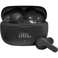 JBL Wave 200TWS Wireless In-Ear Headphones and Charging Case, Bluetooth Earphones with JBL Deep Bass Sound and IPX2 Water Resistance, Black