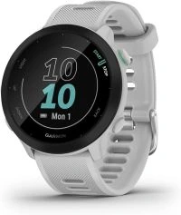 Garmin Forerunner 55 Easy to Use Lightweight GPS Running Smartwatch, Running and Training Guidance, Safety and Tracking Features included, White